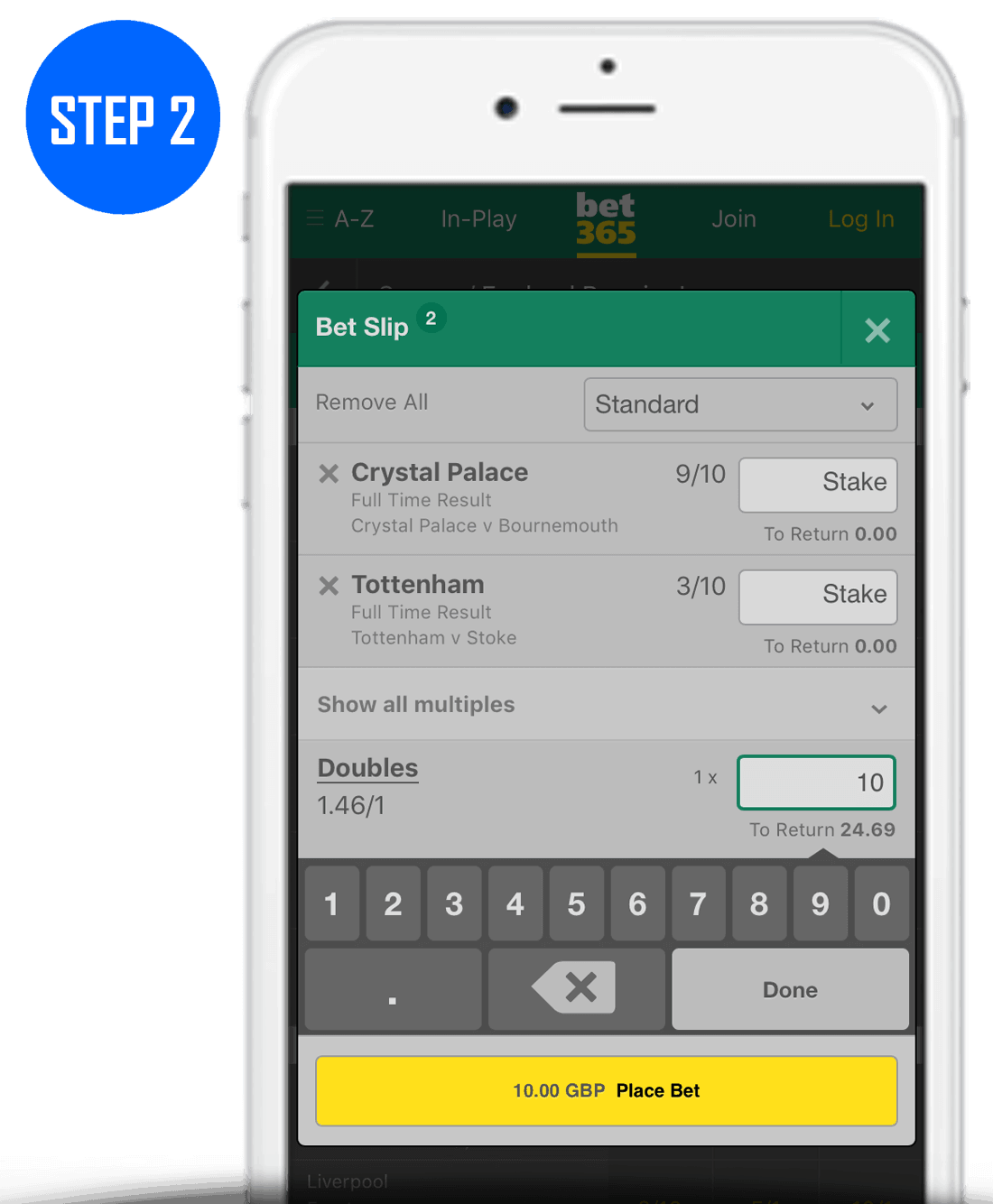 How To Place A Double Bet Step 2