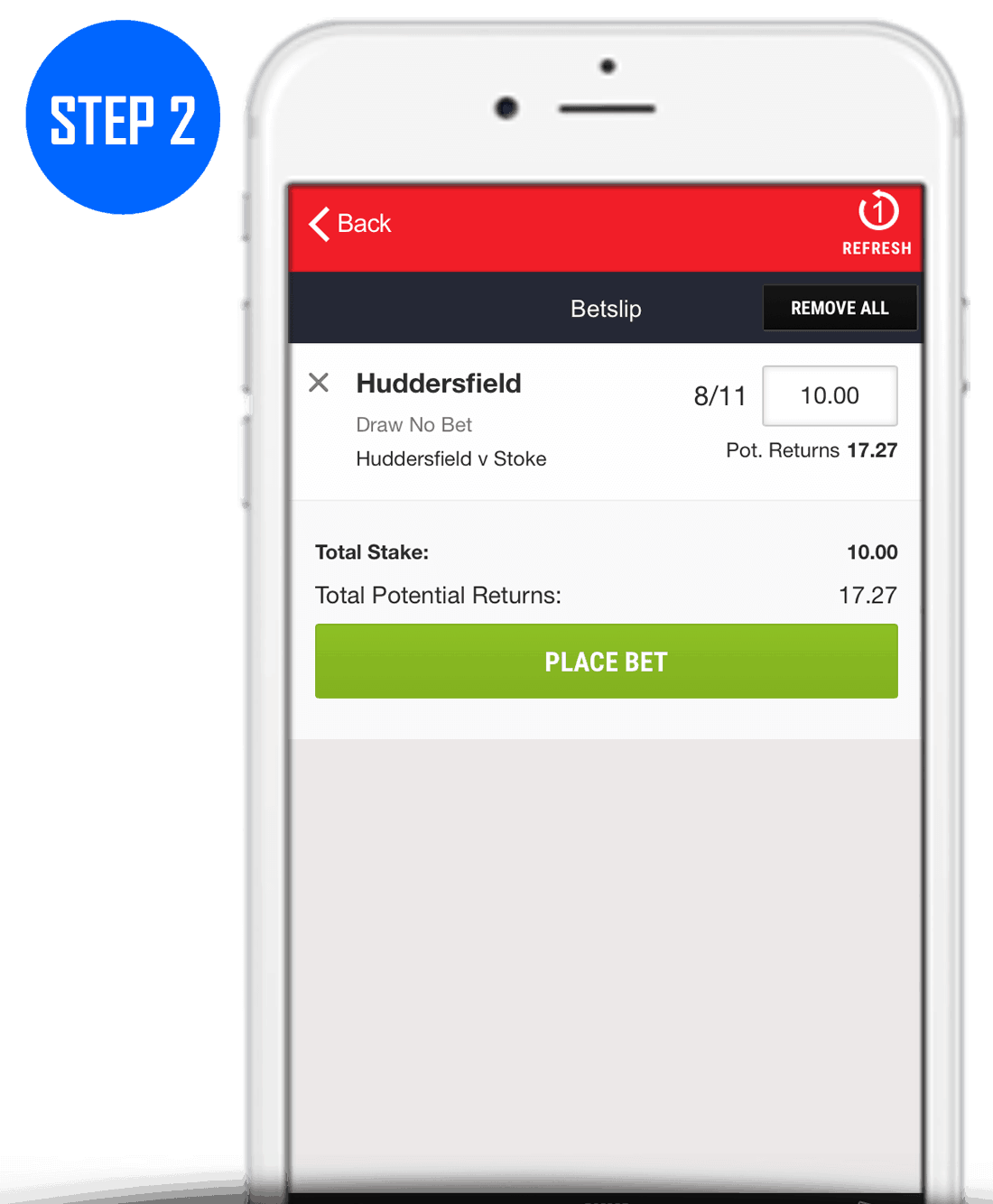 How To Place A Draw No Bet Step 2