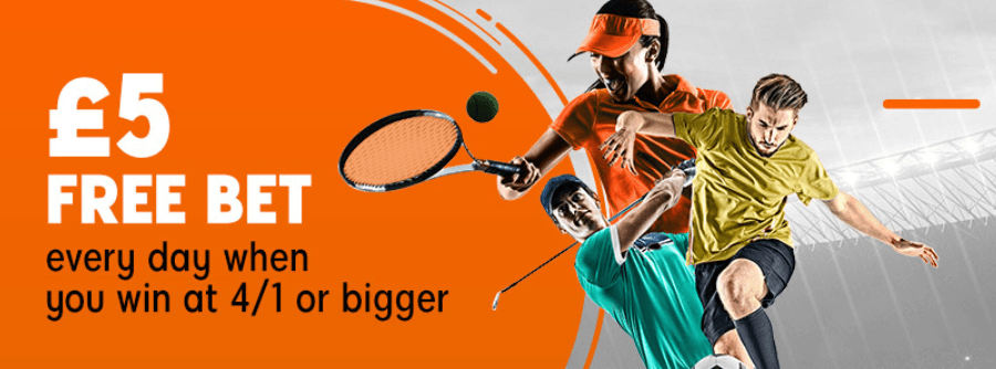 £5 free bet offer banner on 888sport