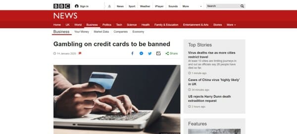 BBC News Article On Credit Card Ban 