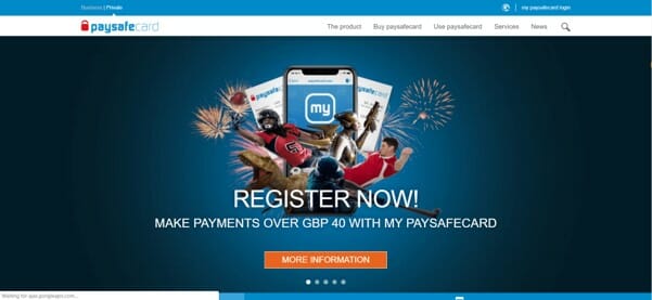PaySafeCard Homepage