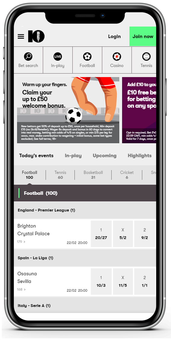 10bet mobile