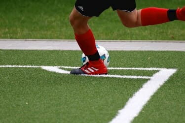 Football player corner kick