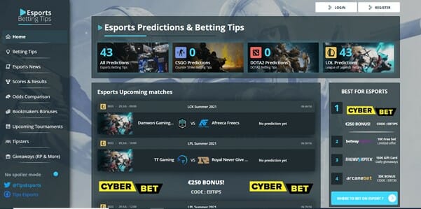 eSportsbettingtips.com Screenshot
