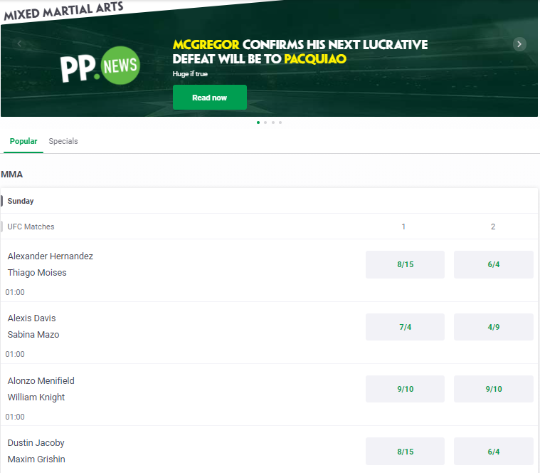 MMA Paddy Power