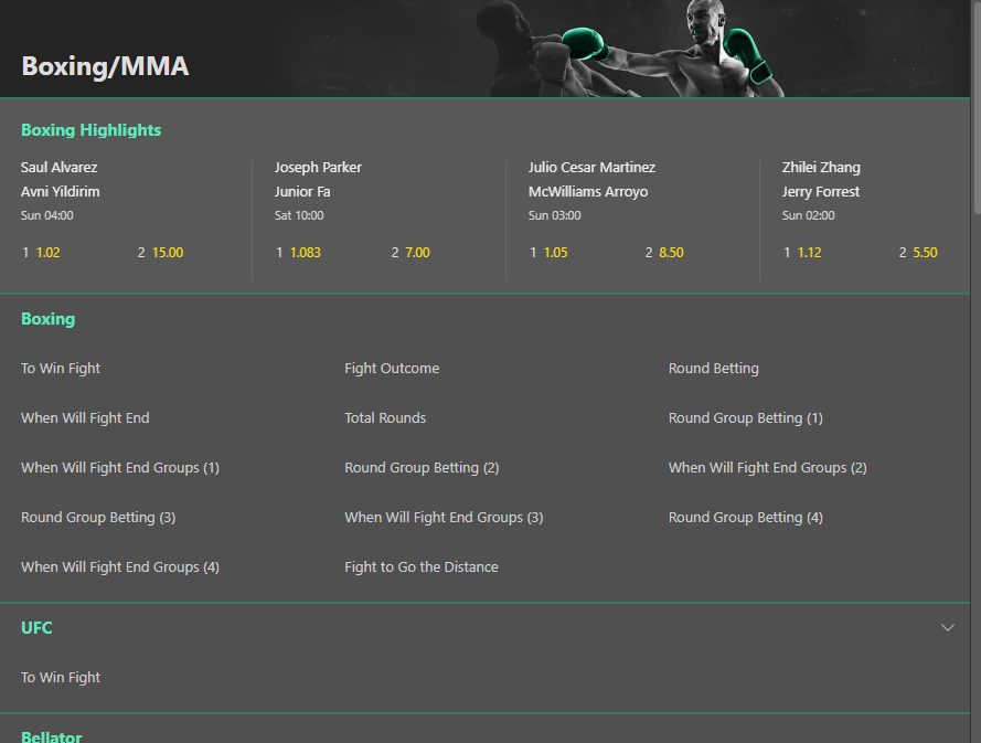 ufc bet365