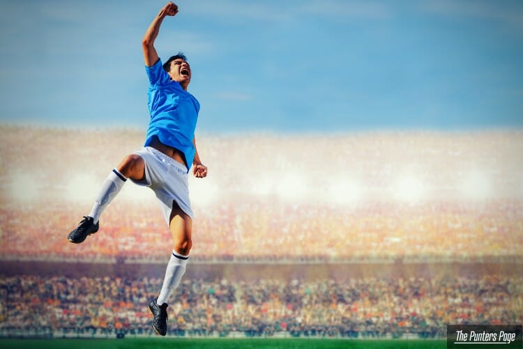 Player Celebrating mid air