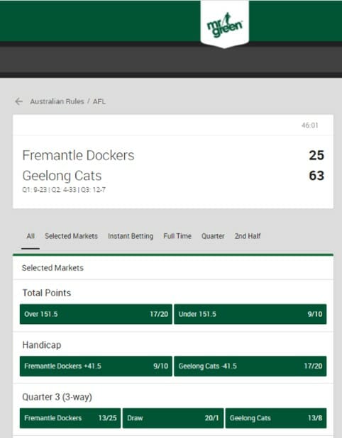 Mr Green Aussie Rules Screenshot
