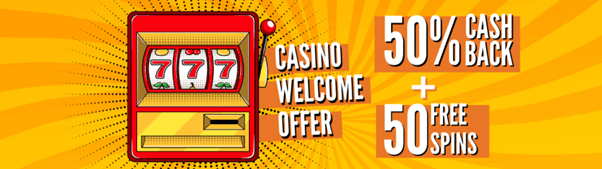 Quinnbet Casino Welcome offer - 50% cashback + 50 Free Spins