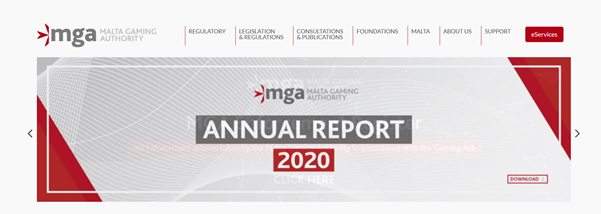 Malta Gaming Authority Homepage Screenshot