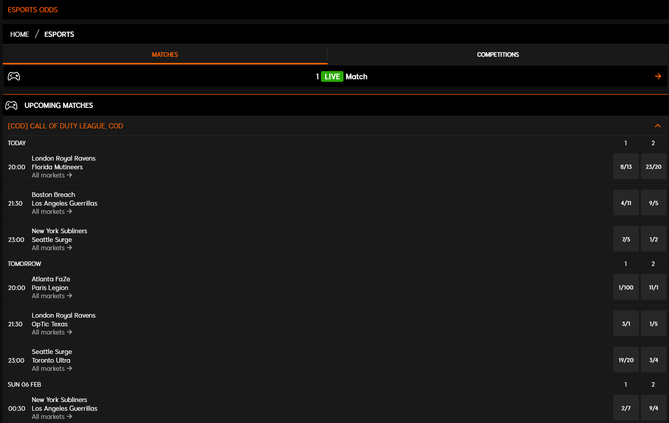 888Sport eSports Betting