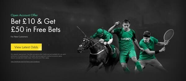 bet365 Bet £10 Get £50 Welcome Offer
