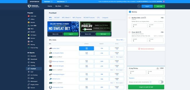 fanduel football bets