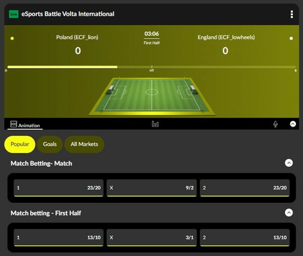 FIFA Full Time Betting Screenshot
