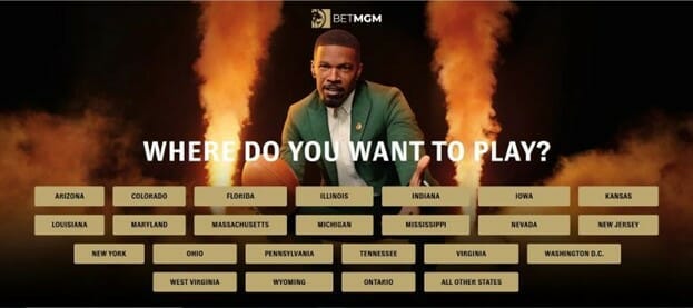 BetMGM Home Page Screenshot