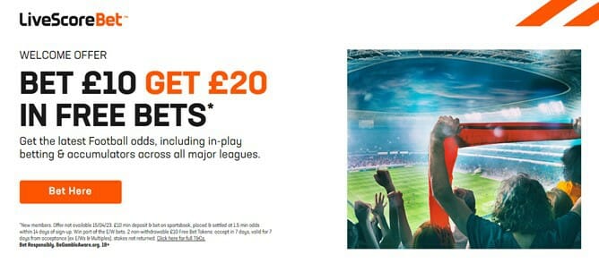 LiveScore Bet welcome offer screenshot